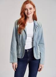 Veste casual col tailleur bleu MELTIN'POT femme