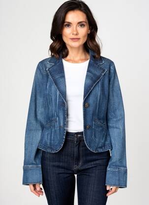 Veste casual col chemisier bleu SECTION URBAINE femme