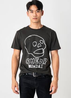 T-shirt coupe cintrée manches courtes noir CHEAP MONDAY homme