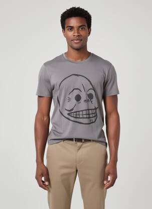 T-shirt coupe cintrée manches courtes gris CHEAP MONDAY homme