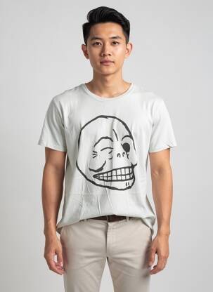 T-shirt coupe cintrée manches courtes gris clair CHEAP MONDAY homme