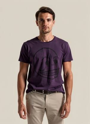 T-shirt coupe cintrée manches courtes violet CHEAP MONDAY homme