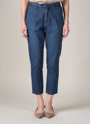 Pantalon 7/8 taille à pinces taille normale bleu CHEAP MONDAY femme