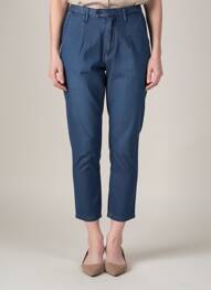 Pantalon 7/8 taille à pinces taille normale bleu CHEAP MONDAY femme