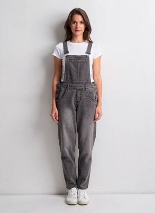 Salopette délavé fines bretelles gris CHEAP MONDAY femme