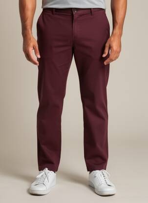 Pantalon chino stretch taille normale rouge XAGON MAN homme
