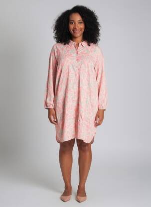 Robe courte manches longues manches longues rose ELLE EST OU LA MER femme