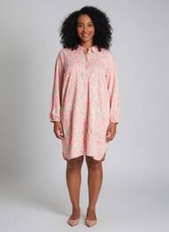 Robe courte manches longues manches longues rose ELLE EST OU LA MER femme