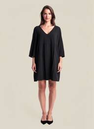 Robe courte manches 3/4 manches 3/4 noir GRACE & MILA femme