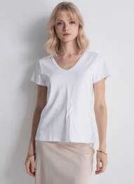 T-shirt sérigraphie floquée manches courtes blanc PIECES femme