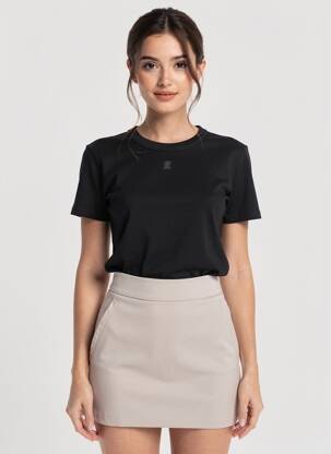 T-shirt stretch manches courtes noir GRACE & MILA femme