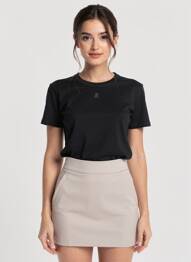 T-shirt stretch manches courtes noir GRACE & MILA femme