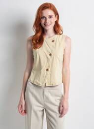 Veste casual coupe cintrée beige KILKY femme