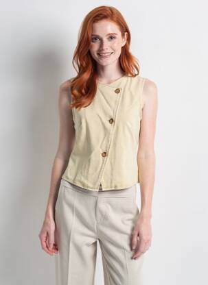Veste casual coupe cintrée beige KILKY femme