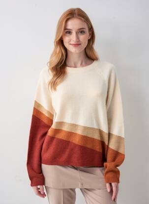 Pull coupe droite manches longues beige GRACE & MILA femme