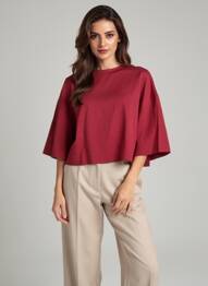 Top manches courtes manches courtes rouge GRACE & MILA femme