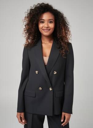 Blazer finition intérieure doublée noir GRACE & MILA femme