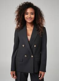 Blazer finition intérieure doublée noir GRACE & MILA femme