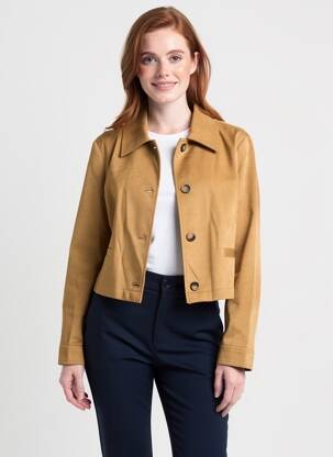 Veste casual tissage suedine marron GRACE & MILA femme