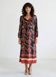 Robe longue manches longues manches longues noir AMELIE & AMELIE femme