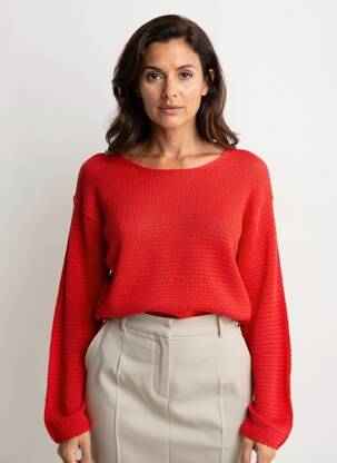 Pull coupe cintrée manches longues rouge S.OLIVER femme