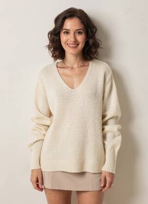 Pull coupe droite manches longues beige S.OLIVER femme
