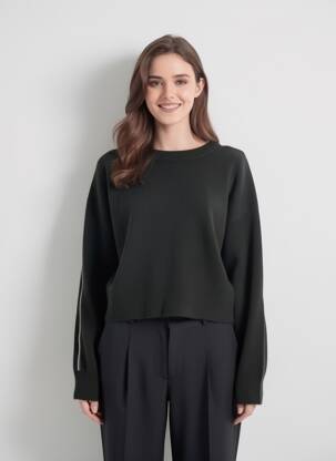 Pull coupe droite manches longues gris KAPORAL femme