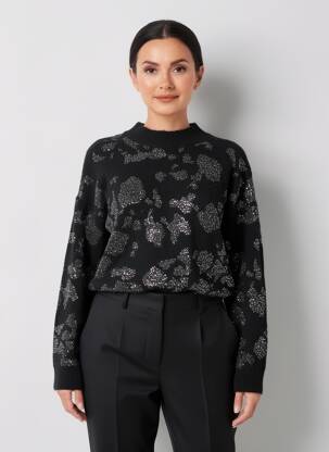 Pull coupe droite manches longues noir S.OLIVER femme
