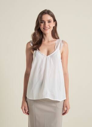 Top sans manche sans manche blanc KAPORAL femme