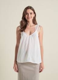 Top sans manche sans manche blanc KAPORAL femme