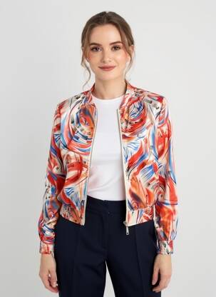 Veste casual col rond rouge HF WOMAN COLLECTION femme