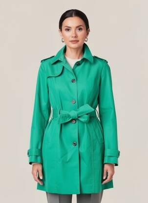 Trench finition intérieure doublée sans capuche vert STREET ONE femme