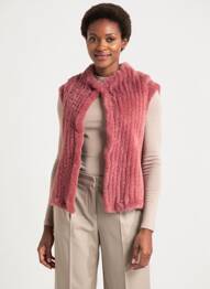 Veste casual col rond rose K-DESIGN femme