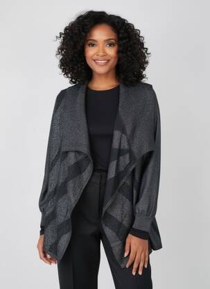 Gilet manches longues manches longues noir ZOE ZONE OF EMBROIDERED femme