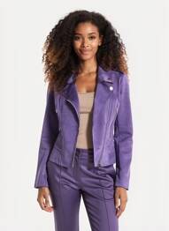 Veste casual tissage suedine violet H F WOMAN COLLECTION femme