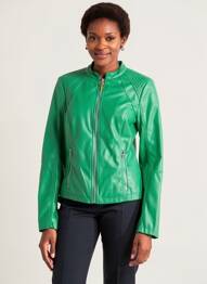 Veste simili cuir coupe cintrée vert STREET ONE femme