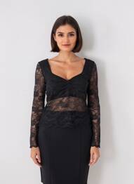Top stretch manches longues noir GUESS femme