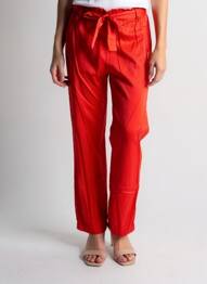 Pantalon droit tissage popeline taille normale rouge GAUDI femme