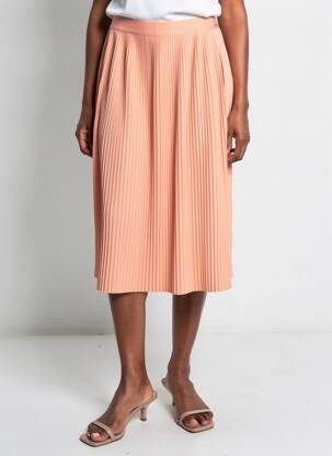 Jupe mi-longue coupe droite orange QS femme