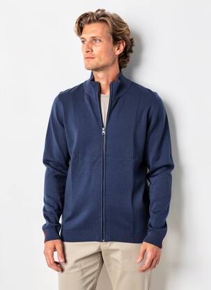 Gilet manches longues maille fine bleu S.OLIVER homme