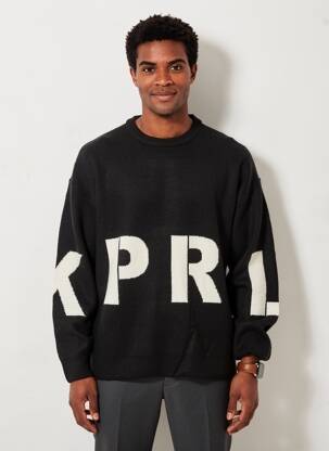 Pull col rond manches longues noir KAPORAL homme