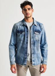 Veste casual fermeture boutonnée sur le devant bleu STREET ONE homme