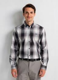 Chemise manches longues imprimé carreaux noir STREET ONE homme