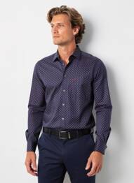 Chemise manches longues imprimé fantaisie bleu KAPORAL homme