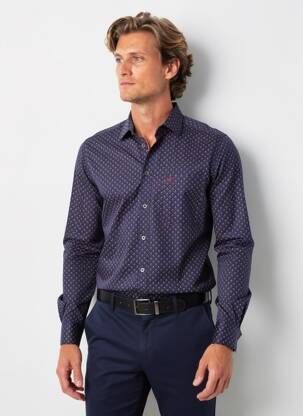 Chemise manches longues imprimé fantaisie bleu KAPORAL homme