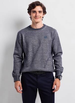 Pull col rond manches longues bleu STREET ONE homme