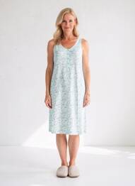 Chemise de nuit col v bleu BARANDI femme