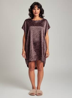 Chemise de nuit imprimé pois violet MARJOLAINE femme
