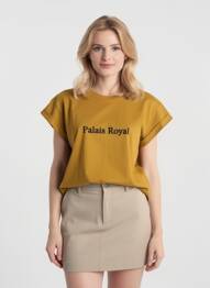 T-shirt sérigraphie floquée manches courtes vert GRACE & MILA femme