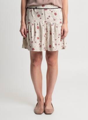 Jupe courte coupe droite beige GRACE & MILA femme